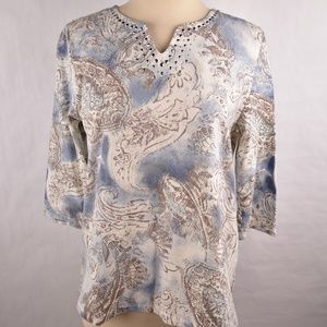 Alfred Dunner Womens Blouse Size PS 3/4 Sleeves